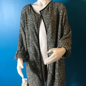 Marbled LOFT cardigan with leather detailing